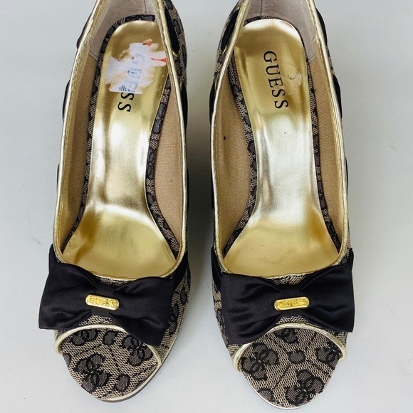 Guess Monogram Peep Toe Wedges | 9.5M - Picture 5 of 9